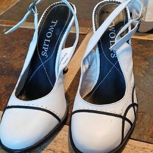 Two Lips Women's White Heels
